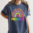 Preschool Rainbow Girls Boys Kids Teacher Back To School Women's Comfort Colors T-Shirt Denim