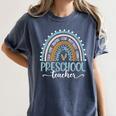 Preschool Teacher Leopard Boho Rainbow Back To School Women's Comfort Colors T-Shirt Denim Preschool Teacher Leopard Boho Rainbow Back To School Women's Comfort Colors T-Shirt Denim