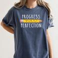 Progress Over Perfection Motivational Teacher Tee Women's Comfort Colors T-Shirt Denim Progress Over Perfection Motivational Teacher Tee Women's Comfort Colors T-Shirt Denim