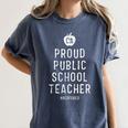 Proud Public School Teacher Red For Ed California Men Women Kids Women's Comfort Colors T-Shirt Denim Proud Public School Teacher Red For Ed California Men Women Kids Women's Comfort Colors T-Shirt Denim