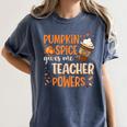Pumpkin Spice Gives Me Teacher Powers Fall Thanksgiving Men Women Women's Comfort Colors T-Shirt Denim Pumpkin Spice Gives Me Teacher Powers Fall Thanksgiving Men Women Women's Comfort Colors T-Shirt Denim
