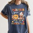 Pumpkin Spice Makes Teacher Nice Retro Fall Spooky Season Women's Comfort Colors T-Shirt Denim Pumpkin Spice Makes Teacher Nice Retro Fall Spooky Season Women's Comfort Colors T-Shirt Denim