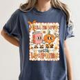 Pumpkin Teacher Preppy Fall In Love With Learning Autumn Women's Comfort Colors T-Shirt Denim