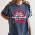 Rainbow Homeschool Mom Teacher I Go To School In My Pajamas Women's Comfort Colors T-Shirt Denim