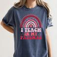 Rainbow Retro Homeschool Mom Teacher I Teach In My Pajamas Women's Comfort Colors T-Shirt Denim Rainbow Retro Homeschool Mom Teacher I Teach In My Pajamas Women's Comfort Colors T-Shirt Denim