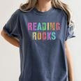 READING ROCKS English Teacher ELA ABCD Read Star Kinder Women's Comfort Colors T-Shirt Denim READING ROCKS English Teacher ELA ABCD Read Star Kinder Women's Comfort Colors T-Shirt Denim