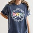 Reading Squad Teacher Reader Librarian Interventionist Team Women's Comfort Colors T-Shirt Denim