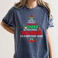 Reading Teacher Christmas Shirt Elf Christmas Cheer For Men Women Women's Comfort Colors T-Shirt Denim