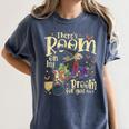 There's Room On My Broom For You Too Teacher Halloween Women's Comfort Colors T-Shirt Denim