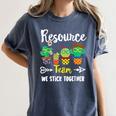 Resource Team Cactus Crew Resource Teacher Squad Women's Comfort Colors T-Shirt Denim