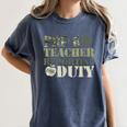 Retro Back To School Women Old Camo Pre-K Teacher Women's Comfort Colors T-Shirt Denim Retro Back To School Women Old Camo Pre-K Teacher Women's Comfort Colors T-Shirt Denim