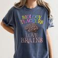 Retro BIOLOGY TEACHERS LOVE BRAINS This Is My Scary STEM Women's Comfort Colors T-Shirt Denim