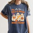 Retro Are You Fall O Ween Directions Ghost Teacher Spooky Women's Comfort Colors T-Shirt Denim