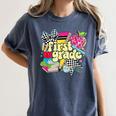 Retro First Grade Teacher Disco Ball Coquette Back To School Women's Comfort Colors T-Shirt Denim Retro First Grade Teacher Disco Ball Coquette Back To School Women's Comfort Colors T-Shirt Denim