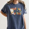 Retro Grovvy Coffee Teach Repeat Teacher Women's Comfort Colors T-Shirt Denim