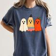 Retro Pencil Ghost Boo Spooky Teacher Halloween Costume Women's Comfort Colors T-Shirt Denim Retro Pencil Ghost Boo Spooky Teacher Halloween Costume Women's Comfort Colors T-Shirt Denim