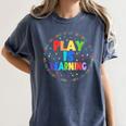 Retro Play Is Learning Teacher Back To School Women's Comfort Colors T-Shirt Denim