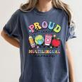 Retro Proud To Teach Multilingual Learners English Teacher Women's Comfort Colors T-Shirt Denim Retro Proud To Teach Multilingual Learners English Teacher Women's Comfort Colors T-Shirt Denim