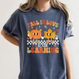Retro Pumpkin Fall In Love With Learning Autumn Teacher Women's Comfort Colors T-Shirt Denim