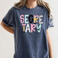 Retro Secretary Back To School Teacher Appreciation Women's Comfort Colors T-Shirt Denim Retro Secretary Back To School Teacher Appreciation Women's Comfort Colors T-Shirt Denim