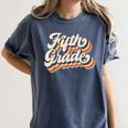 Retro Sunset Fifth Grade Teacher & Student Back To School Women's Comfort Colors T-Shirt Denim