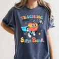 Retro Teaching Is My Superpower Apple Teacher Appreciation Women's Comfort Colors T-Shirt Denim Retro Teaching Is My Superpower Apple Teacher Appreciation Women's Comfort Colors T-Shirt Denim