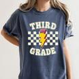 Retro Third Grade Teacher Lightning Bolt Pencil Teacher Kids Women's Comfort Colors T-Shirt Denim Retro Third Grade Teacher Lightning Bolt Pencil Teacher Kids Women's Comfort Colors T-Shirt Denim