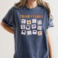 Retro Trick Or Treat Halloween Special Education Teacher Women's Comfort Colors T-Shirt Denim Retro Trick Or Treat Halloween Special Education Teacher Women's Comfort Colors T-Shirt Denim