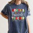 Santas Favorite Teacher Christmas Matching Xmas Men Women Women's Comfort Colors T-Shirt Denim Santas Favorite Teacher Christmas Matching Xmas Men Women Women's Comfort Colors T-Shirt Denim