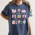 School Pencils And Bows Teacher Bow Coquette Pencil Girls Women's Comfort Colors T-Shirt Denim School Pencils And Bows Teacher Bow Coquette Pencil Girls Women's Comfort Colors T-Shirt Denim