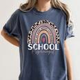School Psych Teacher School Psychologist Leopard Rainbow Women's Comfort Colors T-Shirt Denim School Psych Teacher School Psychologist Leopard Rainbow Women's Comfort Colors T-Shirt Denim