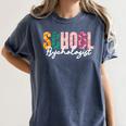 School Psychologist Rainbow Psychology Teacher Women's Comfort Colors T-Shirt Denim