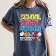 School Social Worker Teacher Caseworker Public Servant LSW Women's Comfort Colors T-Shirt Denim School Social Worker Teacher Caseworker Public Servant LSW Women's Comfort Colors T-Shirt Denim