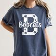School Spirit Mascot Bobcats Back To School Teacher Student Women's Comfort Colors T-Shirt Denim School Spirit Mascot Bobcats Back To School Teacher Student Women's Comfort Colors T-Shirt Denim