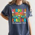 School's Out Forever Retirement 2026 Retro Retired Teacher Women's Comfort Colors T-Shirt Denim