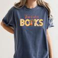 Science Of Reading ELA Teachers Thankful For Books Women's Comfort Colors T-Shirt Denim Science Of Reading ELA Teachers Thankful For Books Women's Comfort Colors T-Shirt Denim