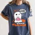 Science Teacher Cute Ghost Halloween Teacher Men Women Women's Comfort Colors T-Shirt Denim