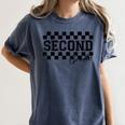 Second Grade Checkered Teacher 1st Day Back To School Women Women's Comfort Colors T-Shirt Denim Second Grade Checkered Teacher 1st Day Back To School Women Women's Comfort Colors T-Shirt Denim