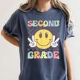 Second Grade Teachers Boys Girls Smile Face 2nd Grade Team Women's Comfort Colors T-Shirt Denim