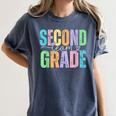 Second Grade Team Heart Teacher Student Back To School Girls Women's Comfort Colors T-Shirt Denim