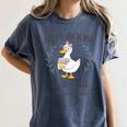 Silly Goose Teacher Club Women's Comfort Colors T-Shirt Denim
