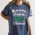 Sleighing Math Problem Xmas In Math Teacher Christmas Men Women Women's Comfort Colors T-Shirt Denim