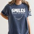 Smile Smiles Change The World Teacher T-Shirt Happy T-Shirt Women's Comfort Colors T-Shirt Denim Smile Smiles Change The World Teacher T-Shirt Happy T-Shirt Women's Comfort Colors T-Shirt Denim