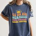 Spanish Multilingual Teacher Dual Languages Bilingual Women's Comfort Colors T-Shirt Denim