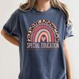 Special Education Shirt Teacher SPED Leopard Boho Rainbow Women's Comfort Colors T-Shirt Denim