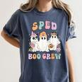 SPED Boo Crew Halloween Floral Ghost Special Ed SPED Teacher For Men Women Kids Women's Comfort Colors T-Shirt Denim