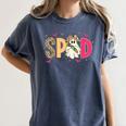 Sped Teacher Halloween Ghost Special Education Preppy Fall Women's Comfort Colors T-Shirt Denim