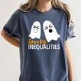 Spooky Inequalities Ghosts Halloween Math Teacher Women's Comfort Colors T-Shirt Denim Spooky Inequalities Ghosts Halloween Math Teacher Women's Comfort Colors T-Shirt Denim