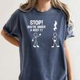 Stop You'Re Under A Rest Music Teacher Women's Comfort Colors T-Shirt Denim