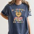 My Students Have A Pizza-My-Heart Valentines Day Teacher Women's Comfort Colors T-Shirt Denim